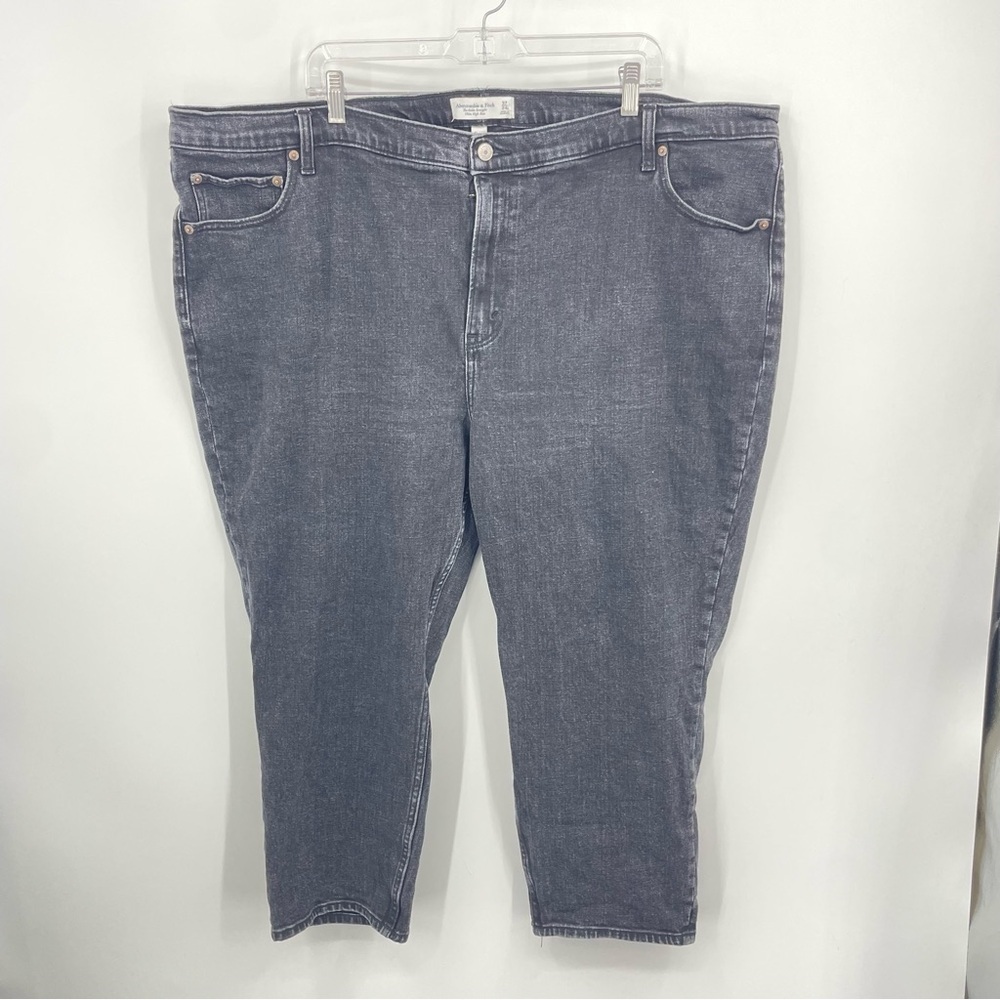 Abercrombie curve love the ankle straight ultra high rise 37 24 S plus size gray